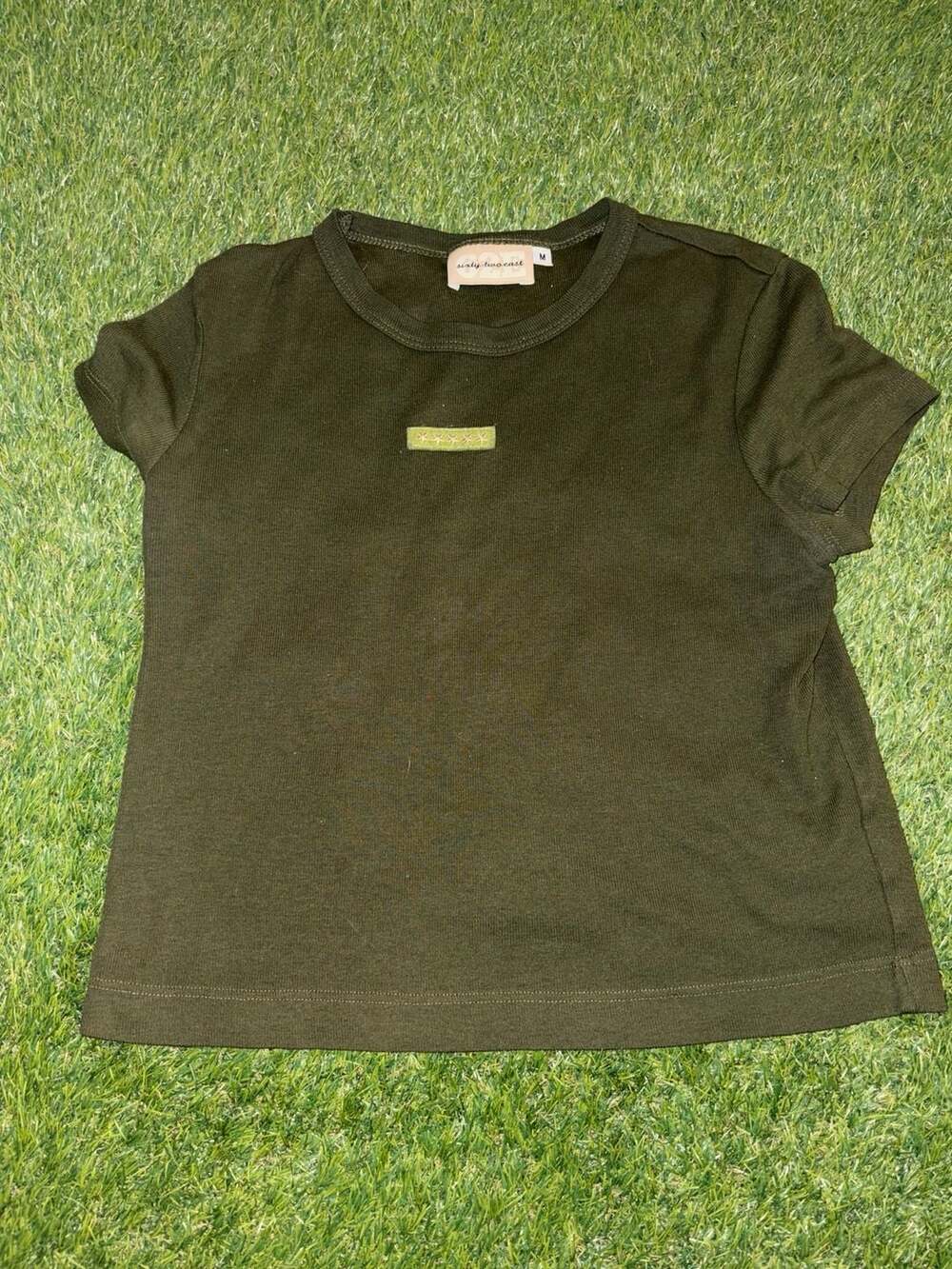 Sixty Two East Olive Green Short Sleeve T-Shirt with Star Patch Size M